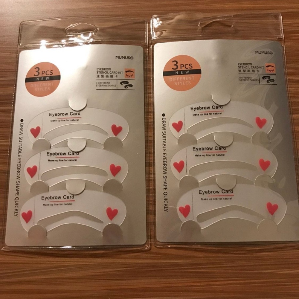 Mumuso 2 pcs. Eyebrow stencil Card Kit